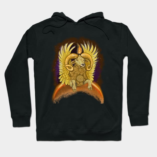 Aries Zodiac Sign Art Hoodie by Shadowind